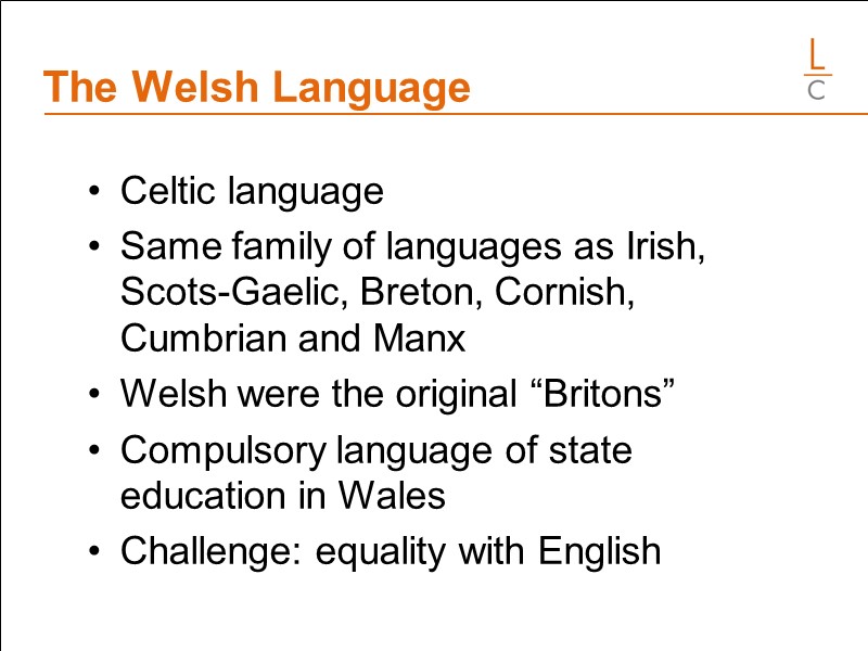 The Welsh Language           